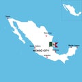 A detailed map of Mexico Royalty Free Stock Photo